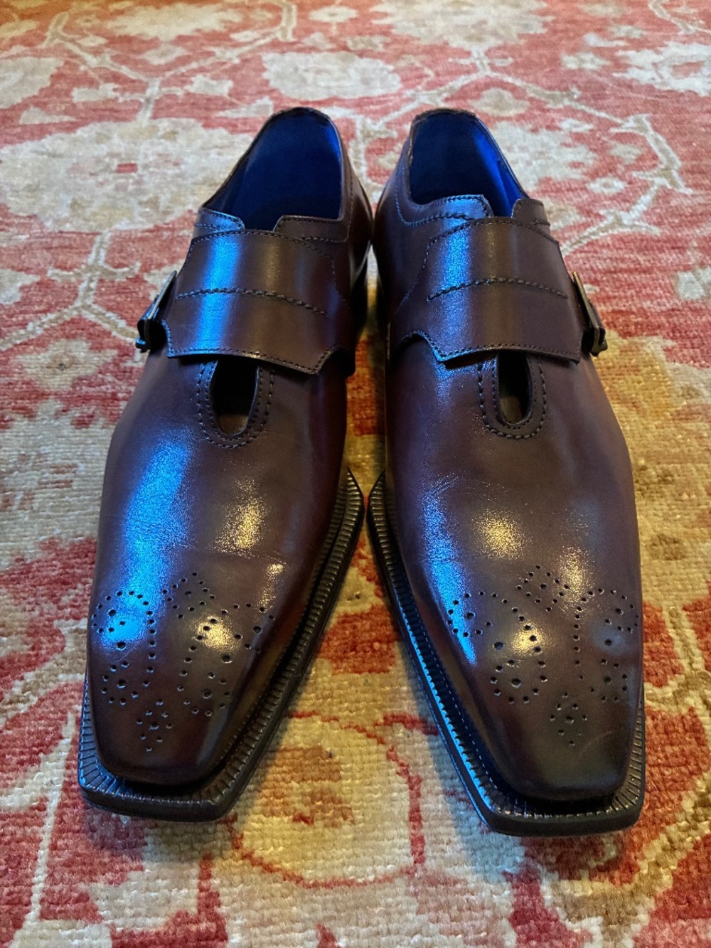 Emilio Franco Luca II Brown Monkstrap Shoes